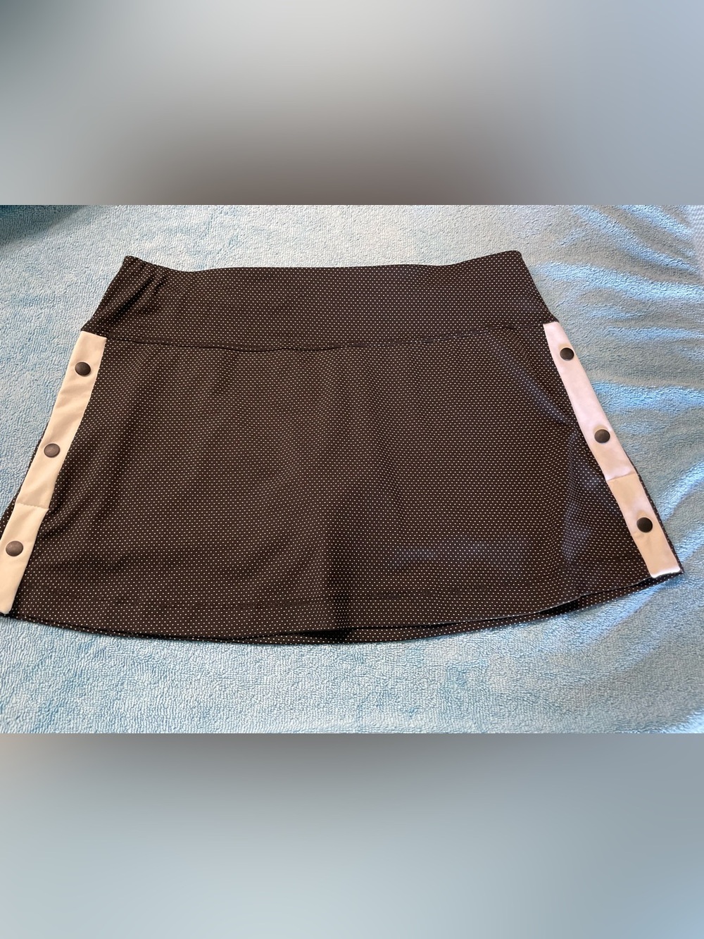 Lucky in Love Black and White Polka Dot Pickleball Skort with Contrast Side Trim